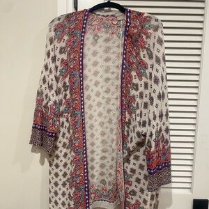 Chico's Multicolor Paisley Open Jacket